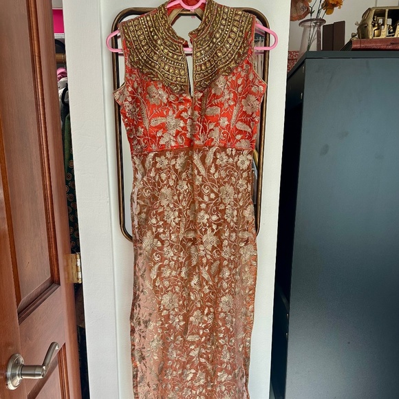 Orange Women's Indian Anarkali - Picture 1 of 5